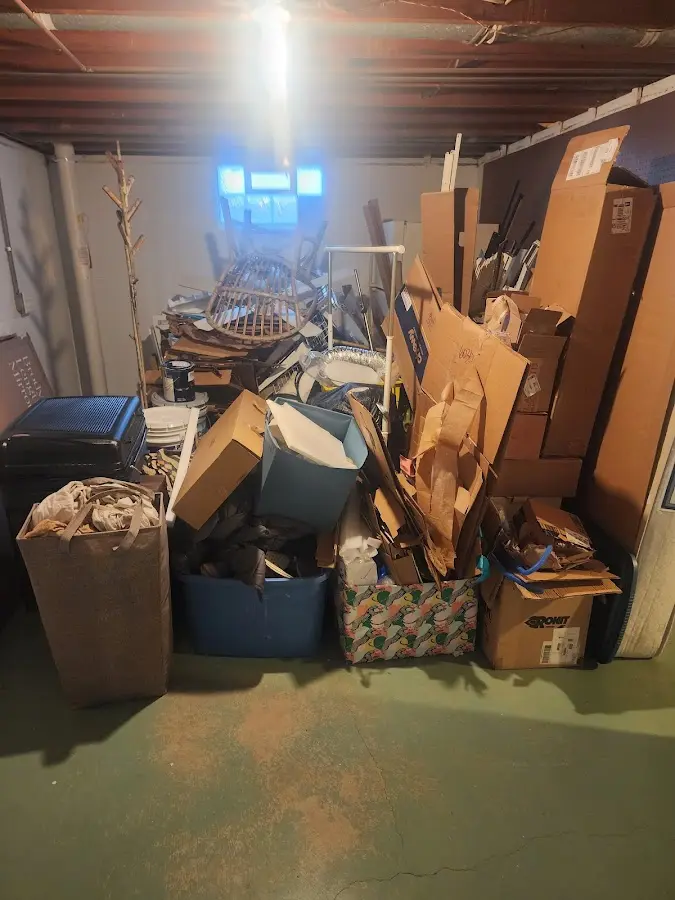 Roll-off dumpster container at job site for 15 Yard Dumpster Rental in Whiting